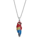 Silver Luxuries Silver Tone Crystal Parrot Pendant, Women's, Multicolor