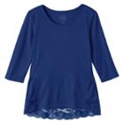 Girls Plus Size So&reg; Lace Flounce-hem Tee, Girl's, Size: 12 1/2, Blue