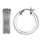 Amore By Simone I. Smith Platinum Over Silver Lucite Glitter Hoop Earrings, Women's, Grey