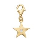 Tfs Jewelry 14k Gold Over Cubic Zirconia Star Charm, Women's, White