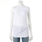 Women's Apt. 9&reg; Ruched Sleeveless Top, Size: Medium, White