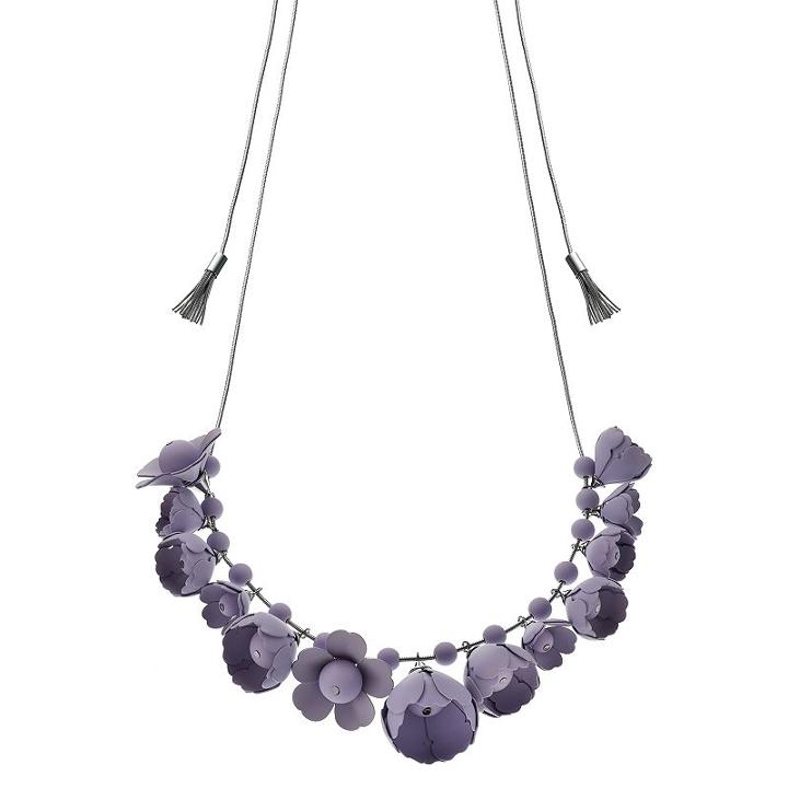 Simply Vera Vera Wang Matte Beaded Flower Charm Long Necklace, Women's, Purple Oth