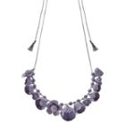 Simply Vera Vera Wang Matte Beaded Flower Charm Long Necklace, Women's, Purple Oth
