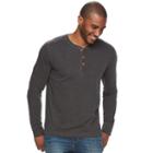 Men's Sonoma Goods For Life&trade; Slim-fit Garment-dyed Slubbed Henley, Size: Xl, Grey
