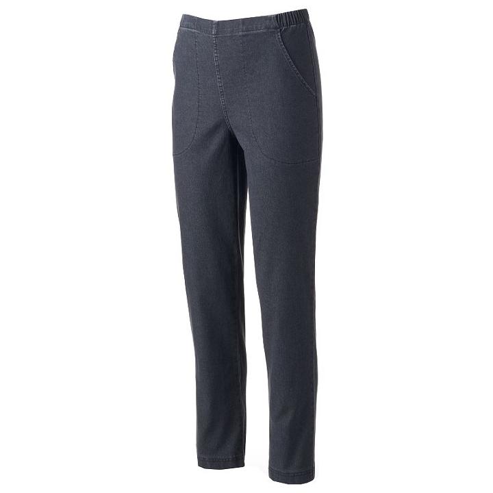 Petite Croft & Barrow&reg; Pull-on Jeans, Women's, Size: 12 Petite, Dark Grey