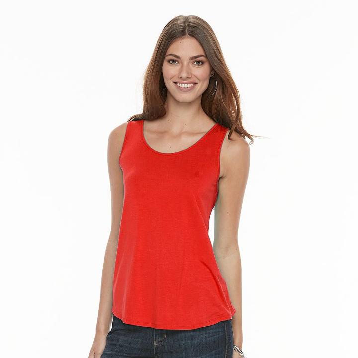 Women's Apt. 9&reg; Strappy Tank, Size: Large, Med Red