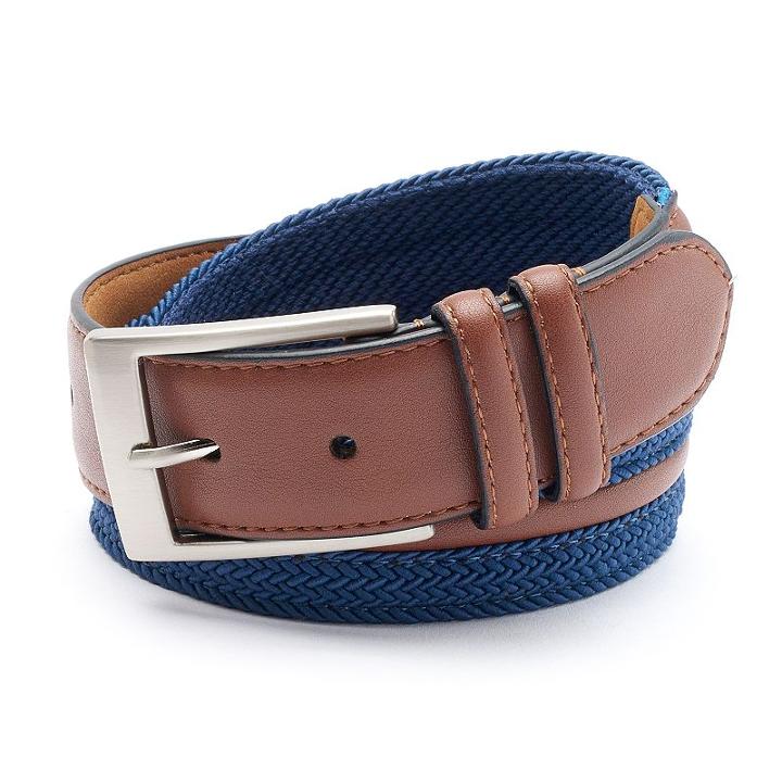 Men's Izod Braided Belt, Size: 34, Blue (navy)