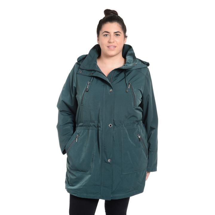 Plus Size Fleet Street Faux-silk Anorak Jacket, Women's, Size: 1xl, Turquoise/blue (turq/aqua)