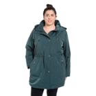 Plus Size Fleet Street Faux-silk Anorak Jacket, Women's, Size: 1xl, Turquoise/blue (turq/aqua)