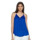 Women's Jennifer Lopez Lace-up Tank, Size: Xl, Blue