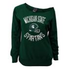 Juniors' Michigan State Spartans Flashdance Slouch Crewneck, Teens, Size: Xl, Green