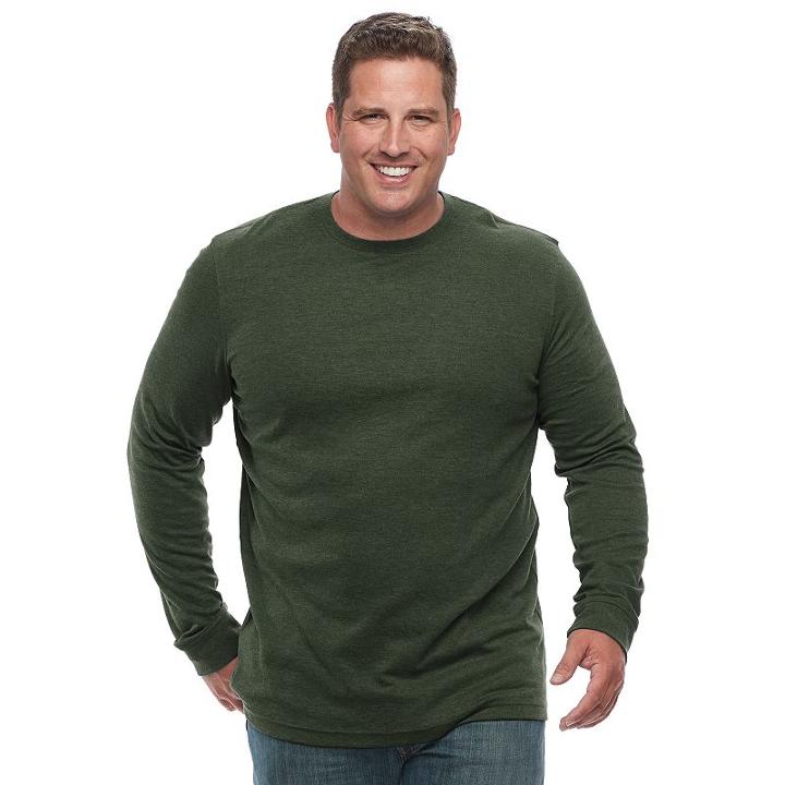 Big & Tall Croft & Barrow&reg; Classic-fit Stretch Performance Crewneck Tee, Men's, Size: L Tall, Dark Green