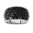 Oro Leoni Sterling Silver Black Spinel Ring - Made With Genuine Swarovski Gemstones, Women's, Size: 6.50