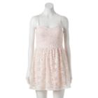 Juniors' Lily Rose Lace Sweetheart Dress, Girl's, Size: Medium, Brown Oth