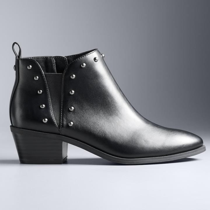 Simply Vera Vera Wang Scoter Women's Ankle Boots, Size: Medium (8), Black