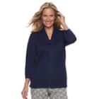 Women's Croft & Barrow&reg; Quilted Bed Jacket, Size: Medium, Dark Blue