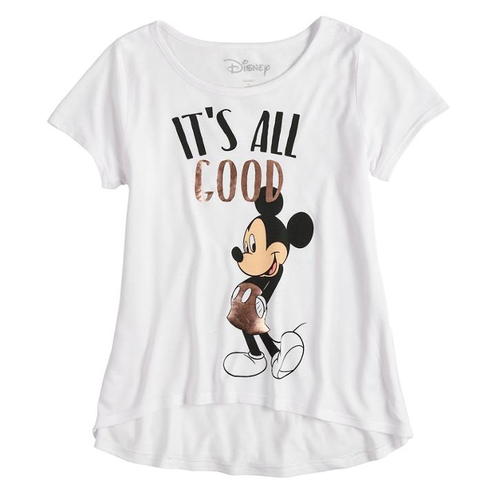 Disney's Mickey Mouse Girls 7-16 It's All Good Graphic Tee, Size: Large, White