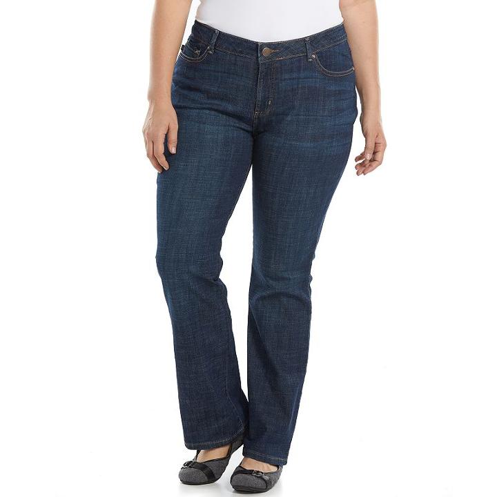 Plus Size Lee Curvy Bootcut Jeans, Women's, Size: 25 - Regular, Blue