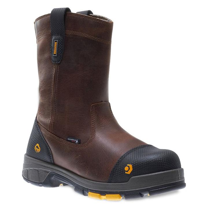 Wolverine Cabor Lx Wellington Men's Waterproof Work Boots, Size: 10.5 Wide, Brown