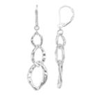 Dana Buchman Silver Tone Wavy Triple Drop Earrings, Women's