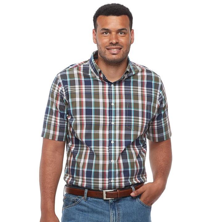 Big & Tall Croft & Barrow&reg; True Comfort Regular-fit Stretch Button-down Shirt, Men's, Size: 3xl Tall, Green