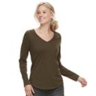 Women's Sonoma Goods For Life&trade; Essential V-neck Tee, Size: Xxl, Dark Green