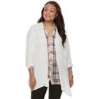 Juniors' Plus Size Candies&reg; Draped Peplum Cardigan, Teens, Size: 2xl, White Oth