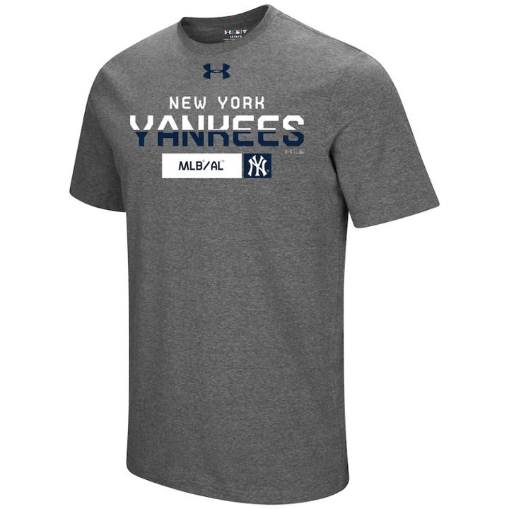 Men's Under Armour New York Yankees Heat Gear Clean Up Tee, Size: Small, Med Grey