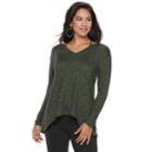 Women's Juicy Couture High-low Tee, Size: Xxl, Olivine Black