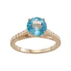 10k Gold Swiss Blue Topaz & Lab-created White Sapphire Ring, Women's, Size: 8