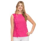 Women's Izod Dot Ruffle Tank, Size: Large, Pink Dot