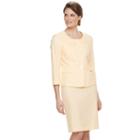 Women's Le Suit Seersucker Suit Jacket & Skirt Set, Size: 12, Lt Yellow