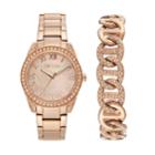 Jennifer Lopez Women's Crystal Stainless Steel Watch & Bracelet Set - Fmdjl131, Size: Medium, Pink