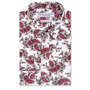 Men's Nick Graham Everywhere Modern-fit Stretch Dress Shirt, Size: 2x-36/37, Red
