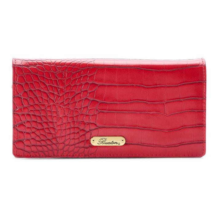 Buxton Nile Exotic Expandable Clutch, Women's, Med Red