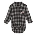 Juniors' Virginia Tech Hokies Spirit Week Tie-front Flannel Shirt, Teens, Size: Medium, Black