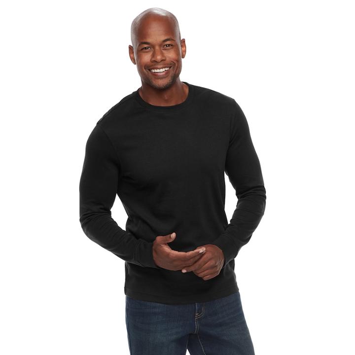 Men's Croft & Barrow&reg; Classic-fit Easy-care Crewneck Tee, Size: Small, Black