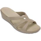 Crocs Sanrah Women's Strappy Wedge Sandals, Size: 9, Lt Beige