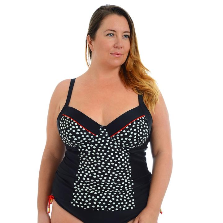 Plus Size Cyn And Luca Molded Printed Tankini Top, Women's, Size: 20, Orange