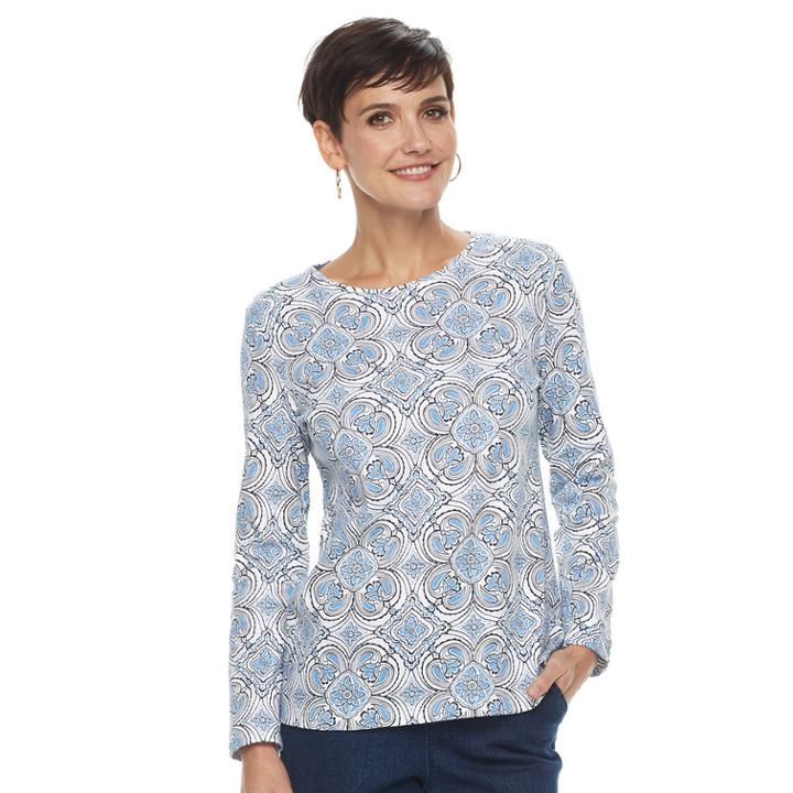 Women's Croft & Barrow&reg; Crewneck Tee, Size: Small, White