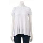 Women's Apt. 9&reg; Lace Yoke Tee, Size: Medium, White