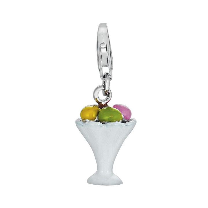 Sterling Silver Ice Cream Sundae Charm, Women's, Grey