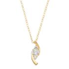Gold 'n' Ice 10k Gold Cubic Zirconia Bypass Pendant Necklace, Women's, White