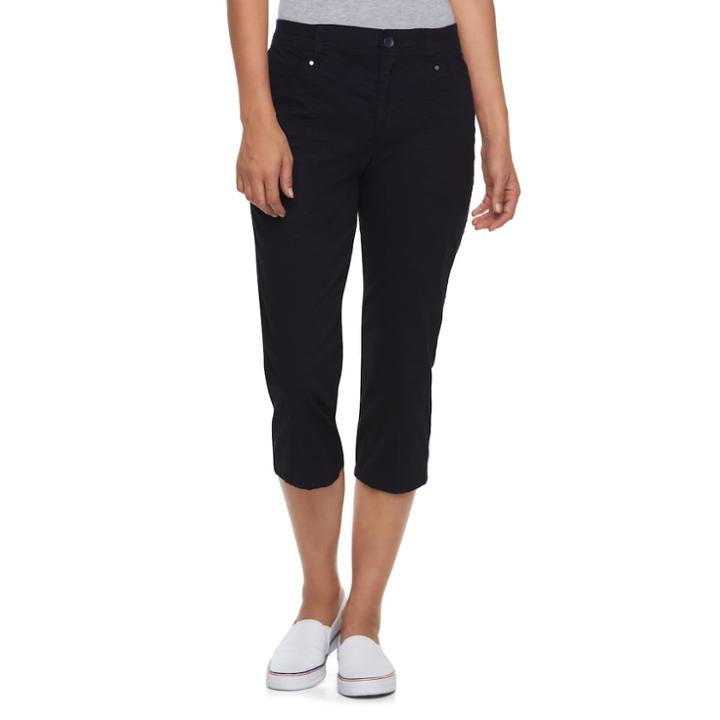 Women's Croft & Barrow&reg; Twill Utility Capris, Size: 6, Blue