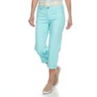 Women's Croft & Barrow&reg; Cuffed Jean Capris, Size: 12, Med Blue