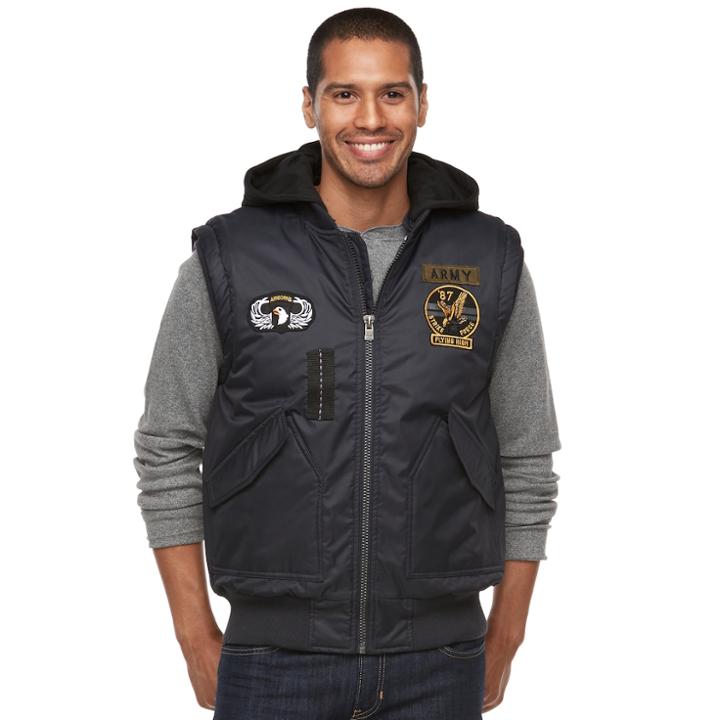 Men's Xray Slim-fit Hooded Military Vest, Size: Xl, Blue (navy)