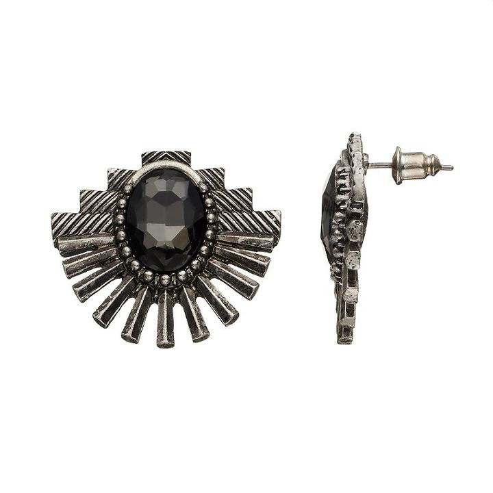 Gs By Gemma Simone Molten Metals Collection Drop Earrings, Teens, Black