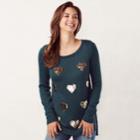 Women's Lc Lauren Conrad High-low Crewneck Sweater, Size: Small, Dark Green