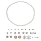Mudd&reg; Simulated Pearl Choker Necklace & Snowflake Stud Earring Set, Women's, White