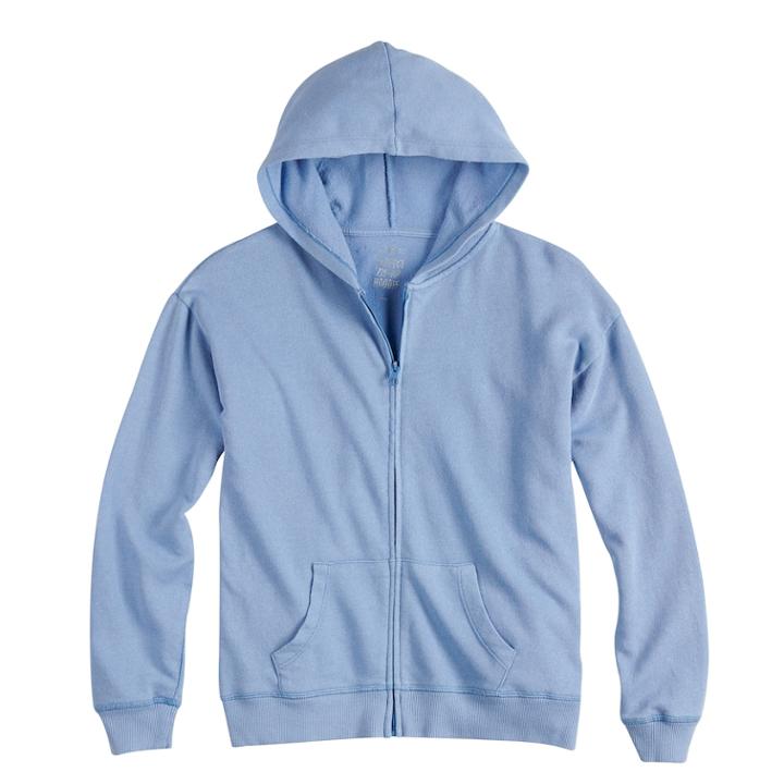 Girls 7-16 & Plus Size So&reg; Zip-up Hoodie, Size: 16 1/2, Med Blue